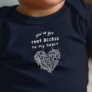 Techie "you've got root access to my heart" Baby Bodysuit | Cybersecurity Nerdy Newborn Gift