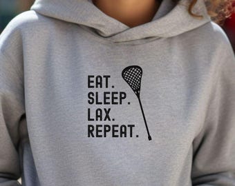 Eat Sleep Lax Repeat Lacrosse Hoodie | Lacrosse Player Unisex Sweatshirt