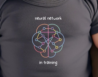 Machine Learning AI Funny Baby Bodysuit, "Neural Network in Training," Baby Gift for Techie Parents, Software Engineers, Nerdy Baby Gift