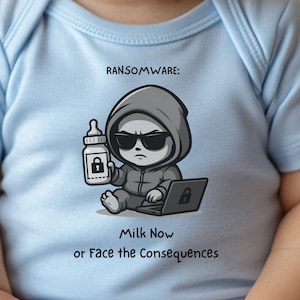 Ransomware Baby Bodysuit, Funny Cybersecurity Outfit, Hacker Newborn Nerdy Gift