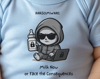 Ransomware Baby Bodysuit, Funny Cybersecurity Outfit, Hacker Newborn Nerdy Gift