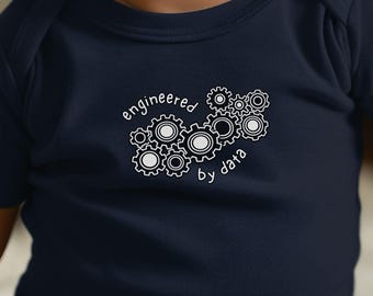 Engineered by Data Baby Bodysuit | Perfect Gift for Techie STEM Coworkers