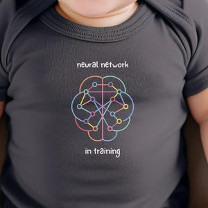 Body de bebé con diseño de red neuronal, regalo para amantes de la IA y el aprendizaje automático, regalo tecnológico STEM para recién nacidos.