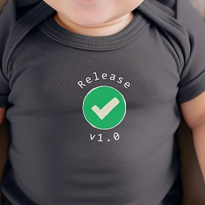 Techie-babyromper: versie v1.0-ontwerp, zacht katoen