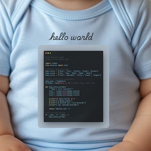 Body Tech Baby – prezent z kodem Python „Hello World”