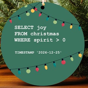 Data Scientist SQL Developer Christmas Ornament: Techie Holiday Decor