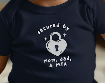 Secured by Mom Dad & MFA Baby Bodysuit | Cybersecurity Gift