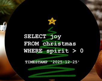 Adorno navideño para científico de datos, desarrollador de SQL: regalo navideño para compañeros de trabajo tecnológicos