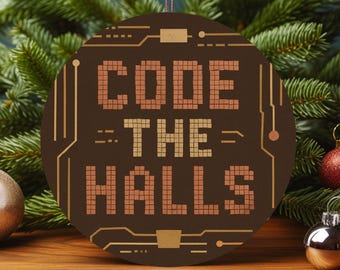 Programmer Christmas Ornament | Code the Halls | Funny Coder Gift | Software Developer Gift | Computer Science Gift | Tech Christmas Gift