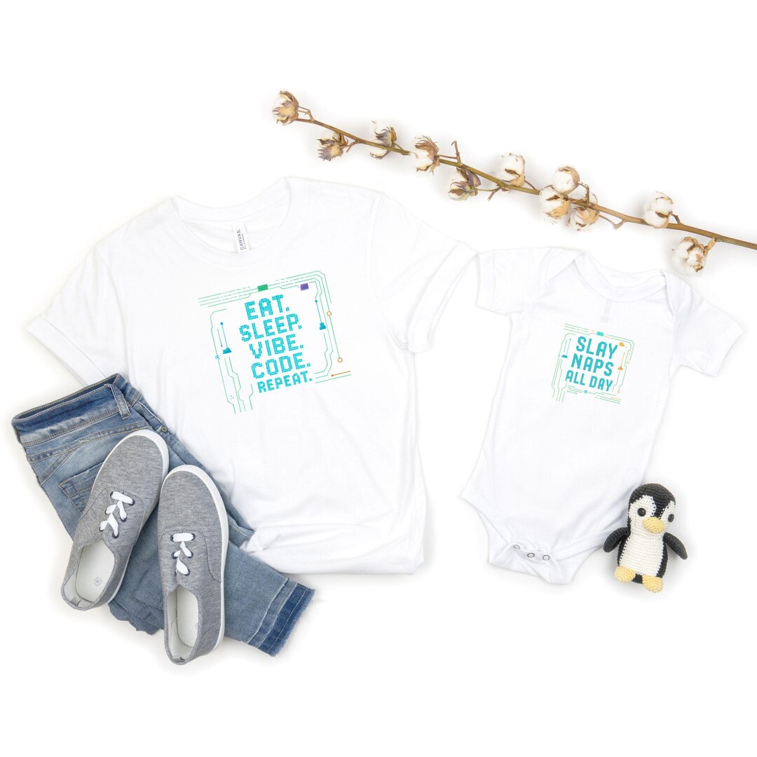 Funny Programmer Matching Set - Eat Sleep Code Tee & Baby Bodysuit - Etsy