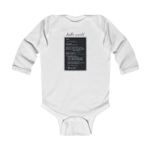 Body tecnológico para bebé – Regalo con código Python "Hola Mundo" imagen 6