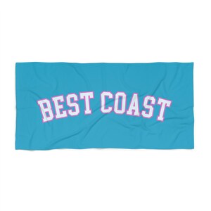 Best Coast Beach Towel - Vibrant Summer Towel for Beach Lovers, Pool Days, Travel, Gifts, Coastal Decor