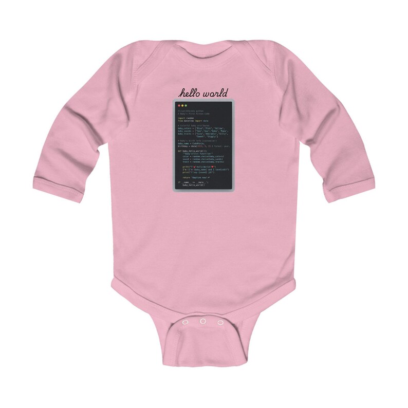 Body tecnológico para bebé – Regalo con código Python "Hola Mundo" imagen 11