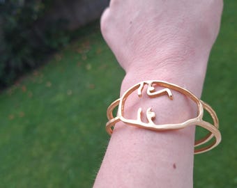 23 armband menselijk gezicht, boho-manchetarmband, stijlvolle armband
