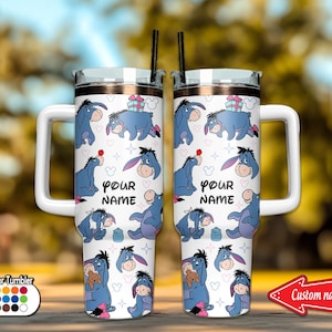 Gobelet Bourriquet Disney Friends personnalisé, Gobelet de Noël personnages Disney 40 oz, Gobelet personnalisé avec anse