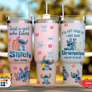 Personalized Stitch Tumbler 40oz, Disney Stitch Tumbler, Lilo & Stitch Stitch Tumbler, Stainless Steel Tumbler, Cartoon Tumbler