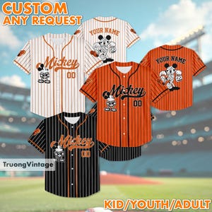 Spersonalizuj koszulkę baseballową Disney Mickey Halloween, koszulkę baseballową Mickey, prezent urodzinowy dla rodziny fanów Halloween