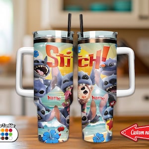 Gepersonaliseerde Disney Stitch 40oz-beker, Stitch drinkware-beker, Lilo and Stitch 40oz-beker, Disneyland Trip-beker voor ventilator
