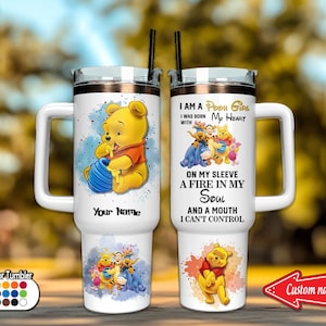 Personalisierte Pooh 40 Unzen Becher, ich bin ein Pooh Mädchen Becher, Pooh Bär Becher, Winnie The Pooh 40 Unzen Becher, Edelstahl Becher