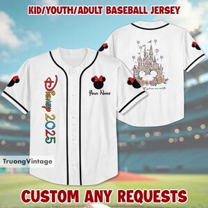 Personalisierte Disney Reise 2025 Baseball Jersey, Disney Jersey, passende Familie Disney Jersey, Kinder, Jugend, Erwachsene Jersey Geburtstagsgeschenk