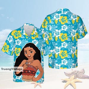 Custom Moana Hawaiian Shirt and Shorts, Cartoon Movie Shirt, Disney Trip Summer Shirt, Disney Princess Shirt, Gift For Her