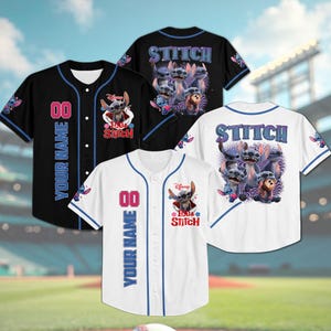 Personalized Disney Stitch 2025 Baseball Jersey, Family Matching Outfit, Birthday Gift, Stitch Live Ation Gift For Baseball Fan