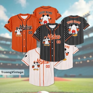Spersonalizowana kolekcja Halloween Myszki Miki Prosta koszulka baseballowa, koszulka baseballowa Myszki Miki, koszulka drużyny baseballowej