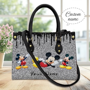 Personaliza tu bolso de cuero de Mickey Mouse, bolso de ratón, bolso cruzado de cuero de dibujos animados, bolso de cuero de Disney, bolso de cuero de la película de Mickey Mouse.
