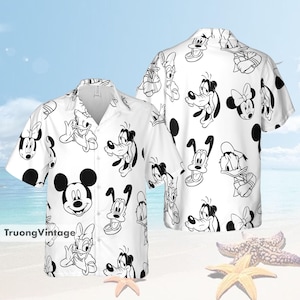Camisa hawaiana y pantalones cortos personalizados de Disney Mickey y sus amigos, camisa hawaiana de ratón, camisetas hawaianas de Mickey Mouse, Pato Donald y Goofy