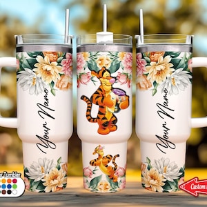 Personalized Tigger 40oz Tumbler, Custom Tigger Tumbler, Winnie The Pooh Tumbler, Stainless Steel Tumbler