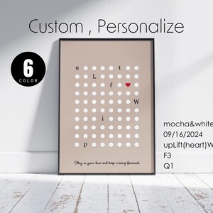 Póster de fecha con puntos y letras: personalizado, personalizable / póster artístico