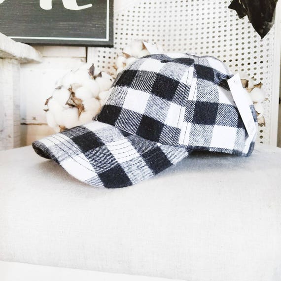 buffalo plaid baseball cap