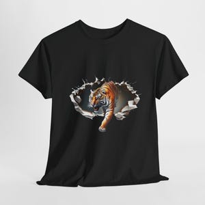Tiger Attack T-Shirt, Shirt, Graphic Tee, Jungle Animal Top, Wildlife Nature Gift