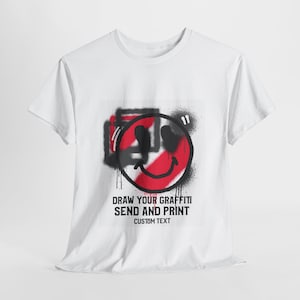 Custom Graffiti Unisex Heavy Cotton Tee - Personalized Tee, DIY Graffiti Shirt, Custom Urban Streetwear, Graffiti Artist Gift, Unisex