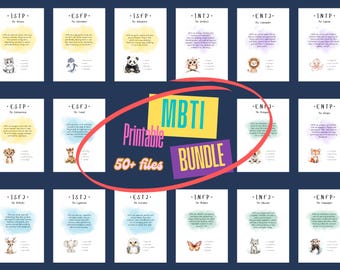 Minimalist MBTI Prints | 16 Personality Types Wall Art Poster Set | Digital Download | Modern Psychology Gift | Home & Office Decor