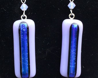 Lavender dichroic earrings