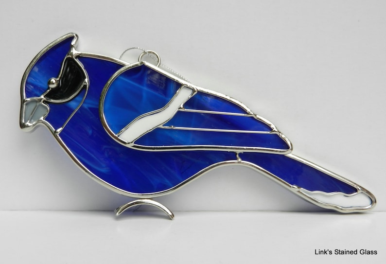 Stained Glass Blue Jay Sun Catcher