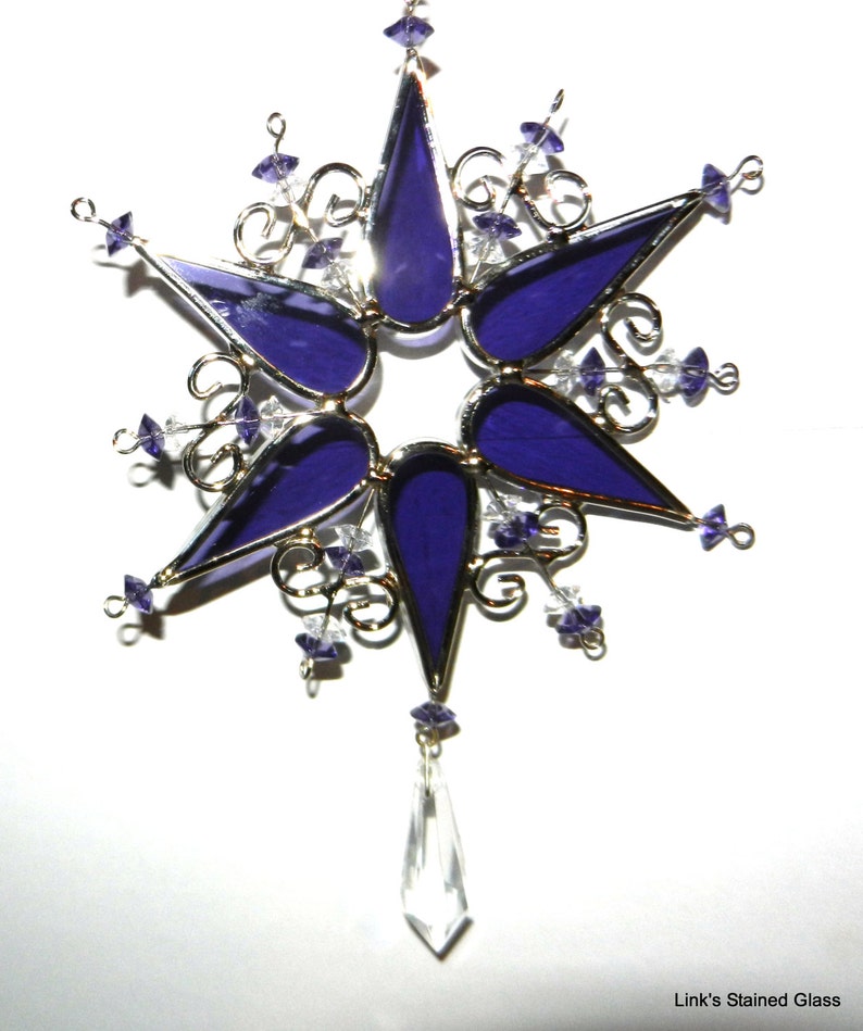 Stained Glass Snow Flake Sun Catchers - Etsy