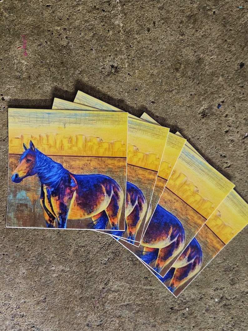 Horse Sticker 3x3 Original Art 100 Pack, Valentine, Holiday, Birthday ...