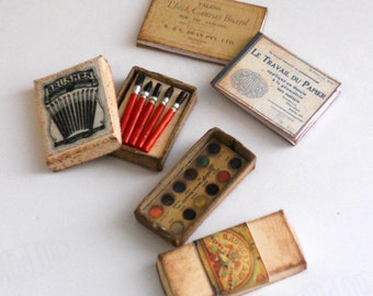 1/12 Scale Miniature Vintage Painting Art Set