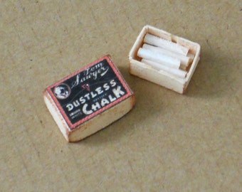 1/12 Scale Miniature Vintage Chalk Set