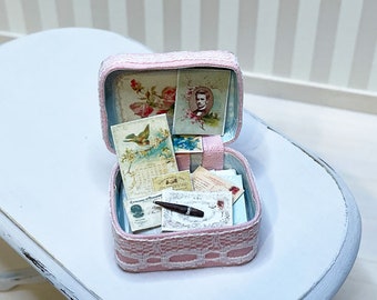 Miniature 1/12 Victorian Ladies Love Letters Writing Box