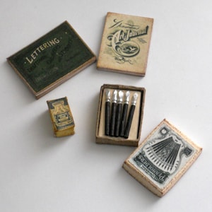 1/12 Scale Miniature Vintage Calligraphy Art Set