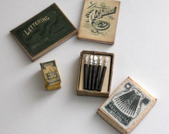1/12 Scale Miniature Vintage Calligraphy Art Set