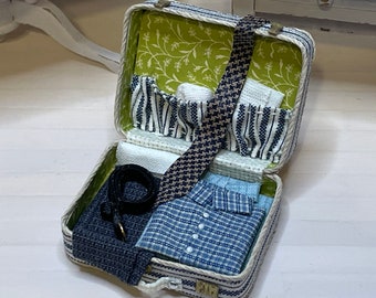 Miniature 1/12 Modern Mens Travel Suitcase