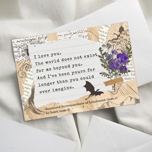 Druckbare Valentinstag Karte, Iron Flame-inspiriertes Design, "I love you", A5, personalisierte digitale сard, empyrean, Scrapbooking-Stil