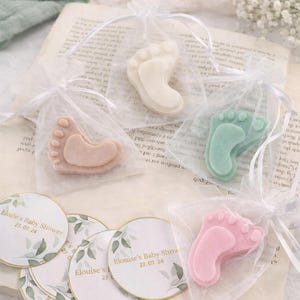 Baby shower favours, Mini baby foot wax melts, Gender reveal favours, Birthday present, Baby powder scented, Soy wax image 11