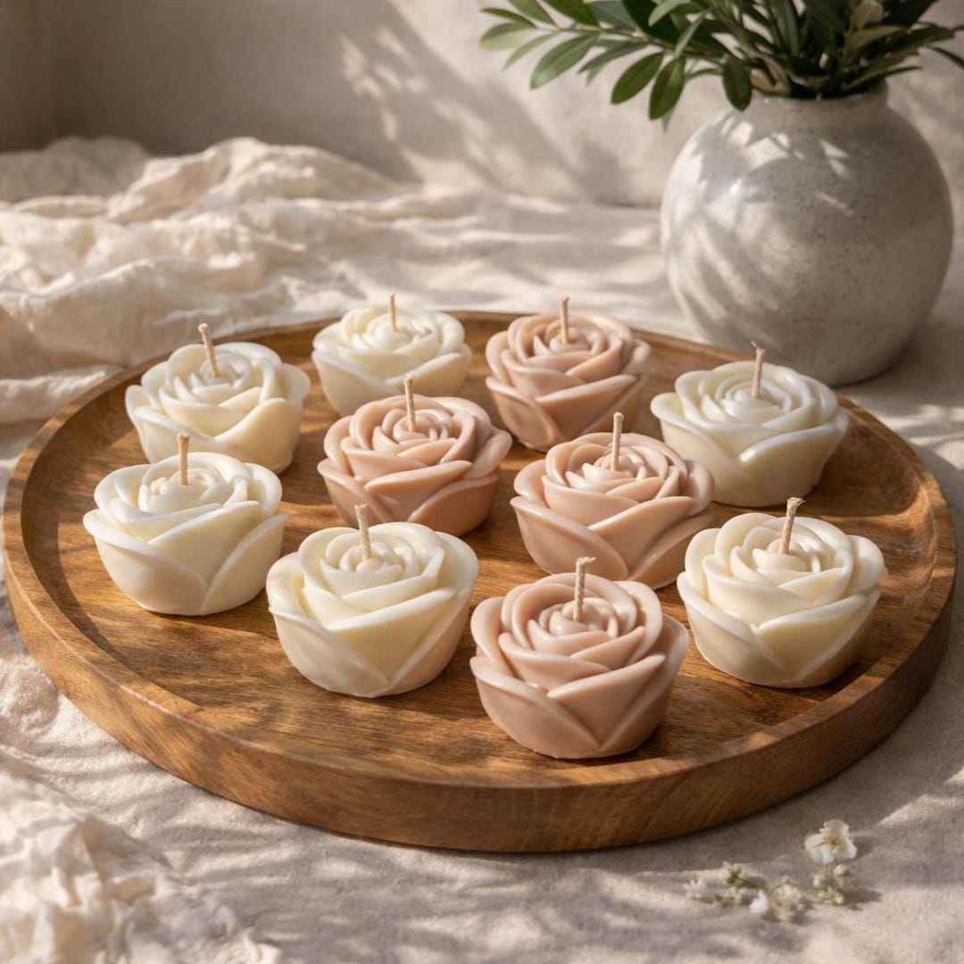 Personalized Rose Soy Candle Favors: Wedding, Shower, Thank You Gift ...