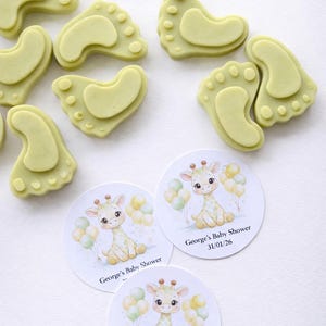 Baby shower favours, Mini baby foot wax melts, Gender reveal favours, Birthday present, Baby powder scented, Soy wax image 10