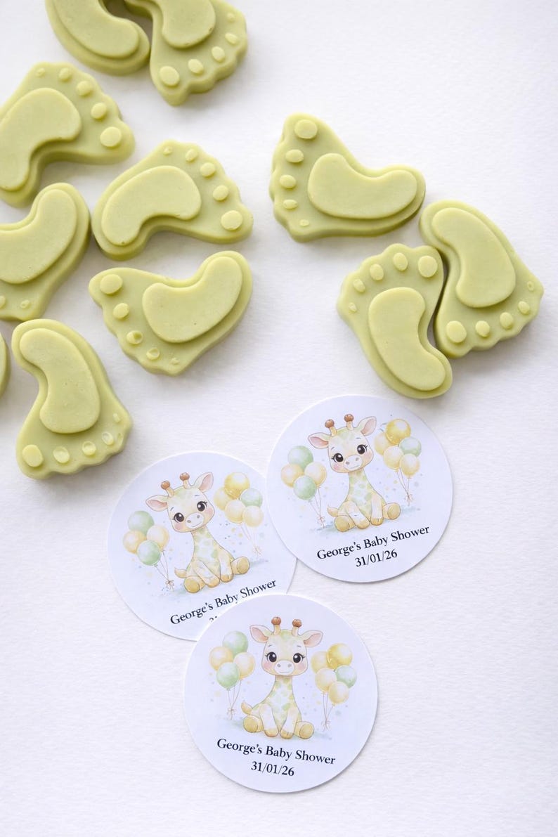 Baby shower favours, Mini baby foot wax melts, Gender reveal favours, Birthday present, Baby powder scented, Soy wax image 10